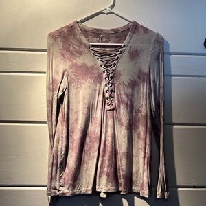 American Eagle xsmall soft & sexy lace up shirt